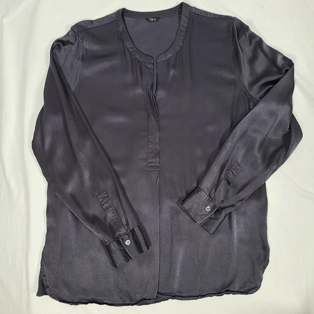 Rails Reiss Satin Popover Top Half Button Long Sl… - image 7